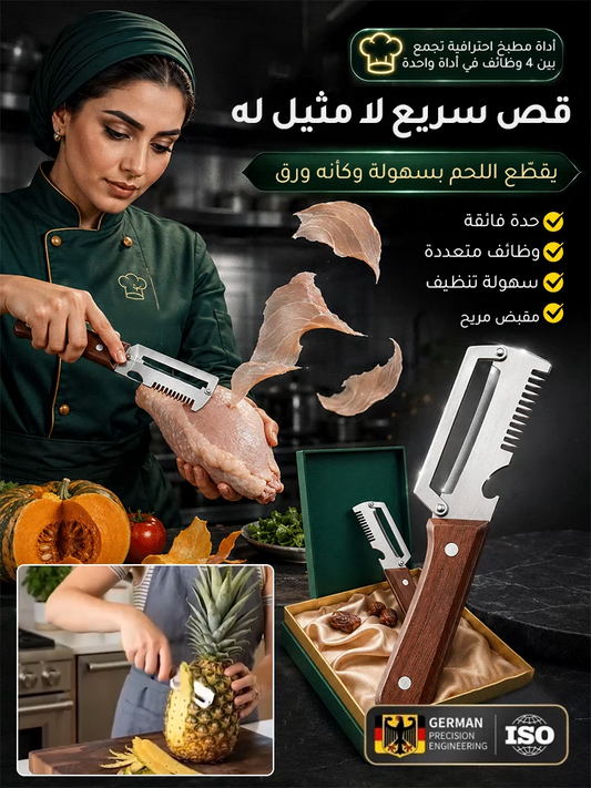 قشارة وسكين الشيف السحرية 4 في 1 (حدة تدوم 20 سنة)